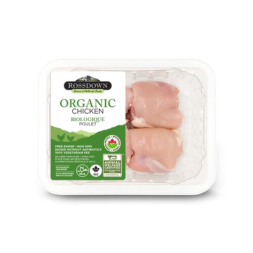 Rossdown - Organic Chicken Thighs Boneless/Skinless, Fresh