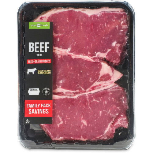 Western Canadian - Striploin Beef Steak, Family Pack