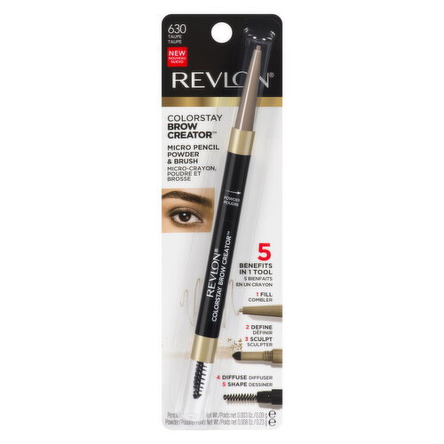 REVLON - Colorstay Brow Creator Eyebrow Pencil & Brush, Taupe 630