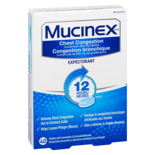 Mucinex - Extended Release Bi-Layer 12 Hour Tablets