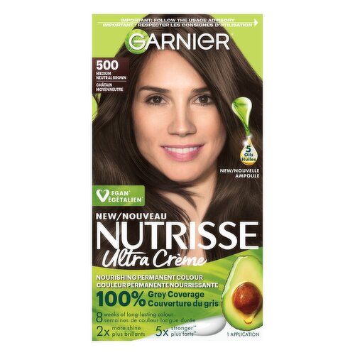 GARNIER - Nutrisse Ultra Crme Nourishing Permanent Colour 500 Medium Neutral Brown