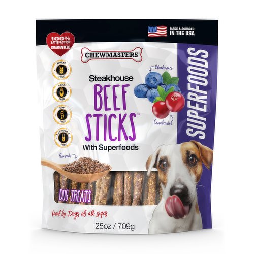 Chewmasters - Dog Treats, Superfood Beef Sticks