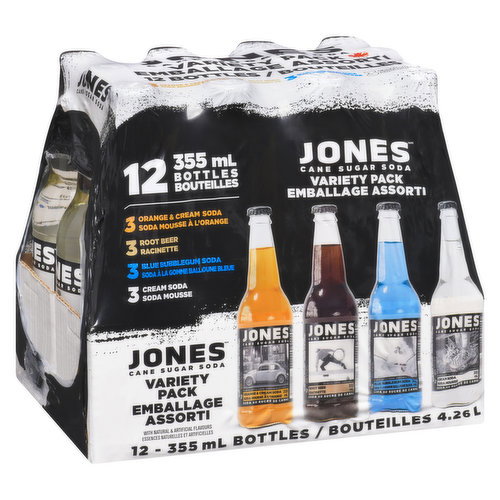 Jones - Assorted Flavour Cane SugarCraft Soda