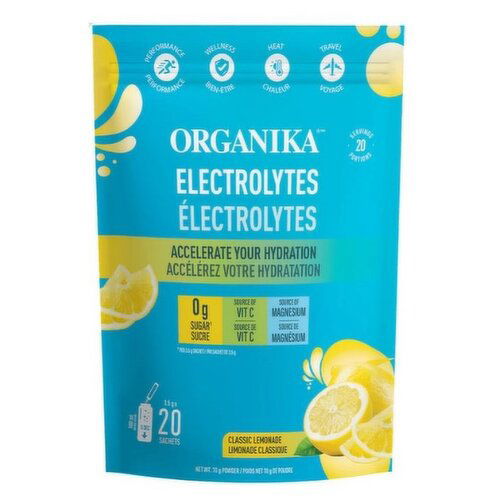 ORGANIKA - Electrolytes Powder Sachets, Classic Lemonade