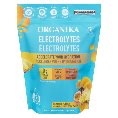 ORGANIKA - Electrolytes Powder Sachets, Pineapple Passion