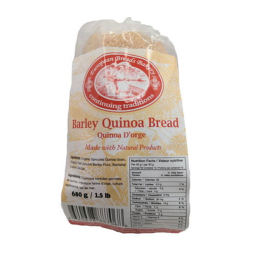 European Breads - Bread Quinoa Barley