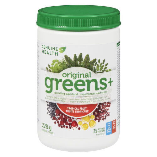 GENUINE HEALTH - Original Greens+ Superfood Powder, Tropical Fruit