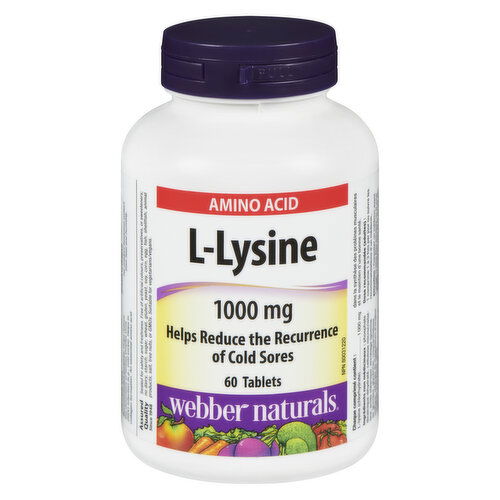 Webber Naturals - Amino Acid, L-Lysine 1000mg