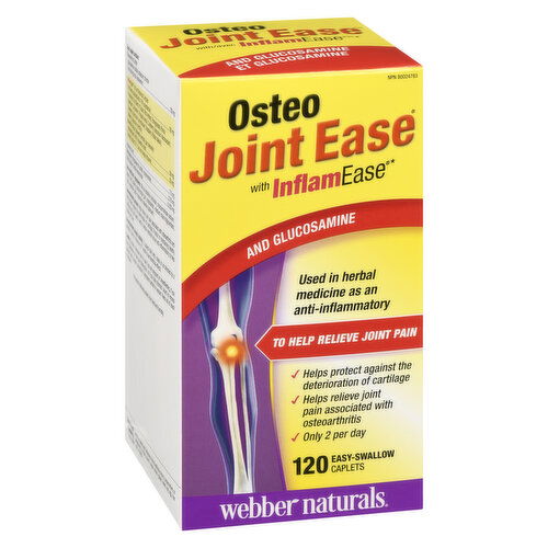 Webber Naturals - Osteo Joint Ease with InflamEase and Glucosamine, Easy-Swallow Caplets