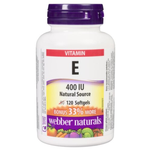 Webber Naturals - Vitamin E 400 IU Natural Source, Softgels