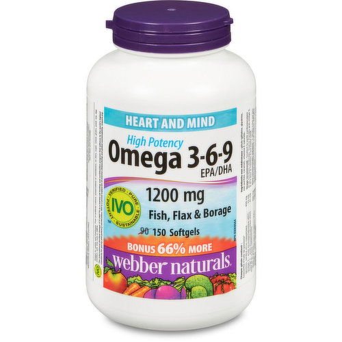 Webber naturals - Omega 3-6-9 EPA/DHA 1200mg