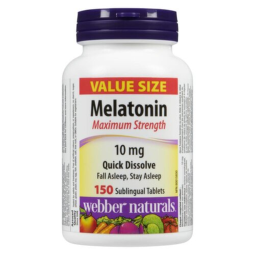 Webber Naturals - Melatonin Maximum Strength 10 mg, Value Size, Sublingual Tablets