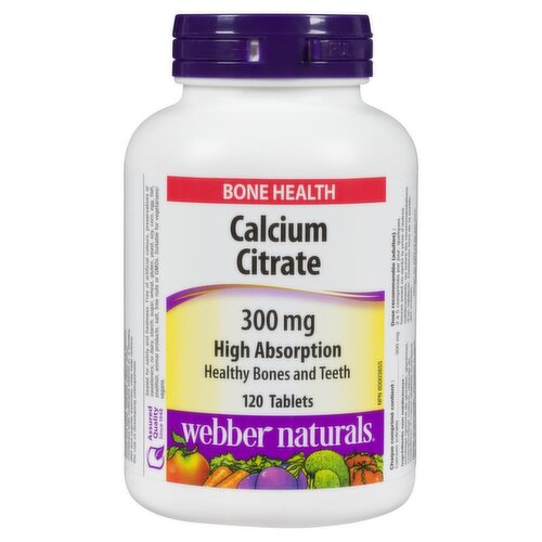 Webber Naturals - Calcium Citrate 300 mg, High Absorption