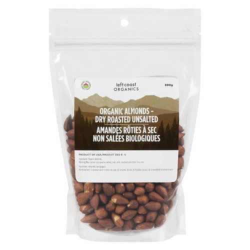 left coast - Organic Dry Roasted Almonds Unsalted