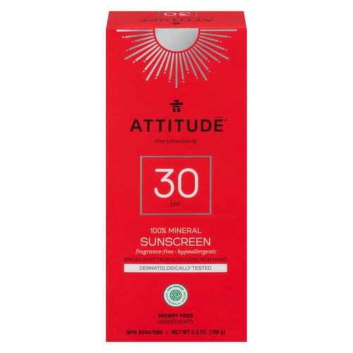 ATTITUDE - ATTITUDE SPF30 ADULT FRAGRANCEFREE