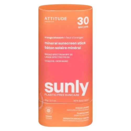 ATTITUDE - Sunly Sunscreen Stick SPF30 Orange Blossom