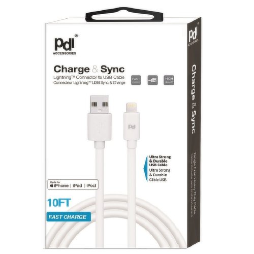 Pdi - Pdi 10ft Charge Sync Cable Apple Aprvd