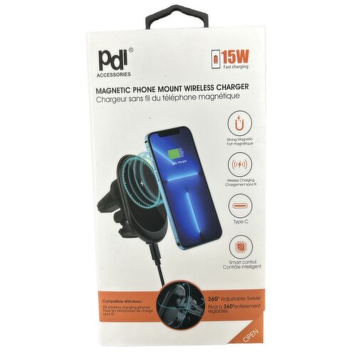 Pdi - Magnetic Phone Mount Wireless 15W Charger