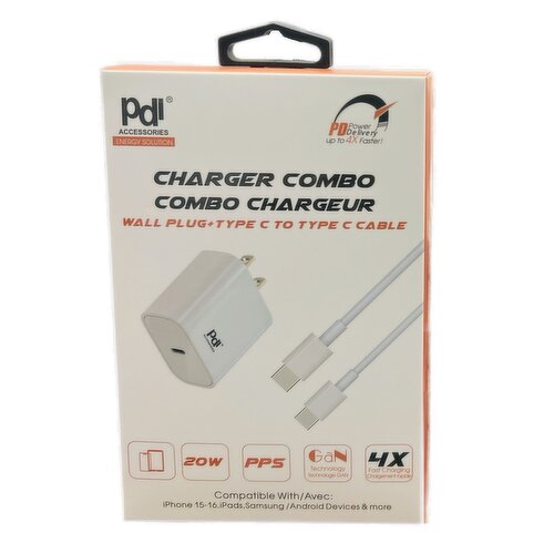 Pdi - Charger Combo 20W Wall Plug + C Cable