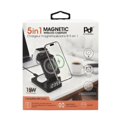 Pdi - 5 In 1 Wireless Charger for Phone, Airpod, Watch