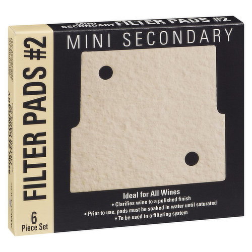 Mini - Secondary Filter Pads #2 Square - 6 Piece Set