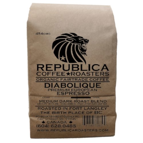 Republica Coffee - Diabolique Espresso, Medium Dark Roast Blend