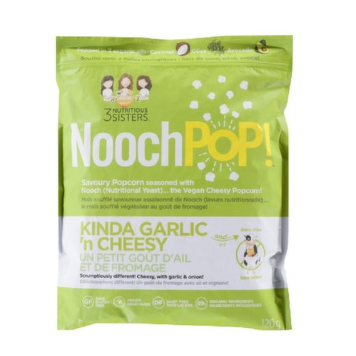 Nooch Pop - Savoury Popcorn - Kinda Garlic 'n Cheesy