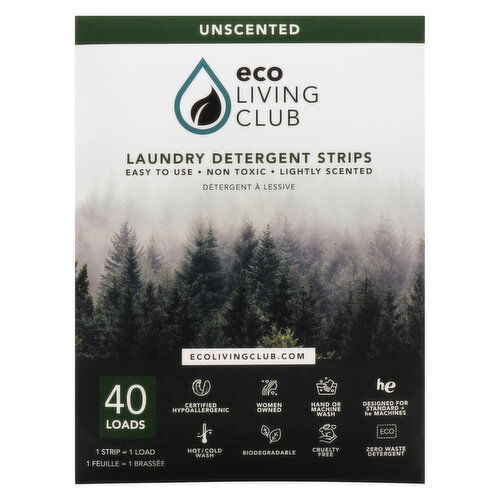 Eco Living Club - Eco Living Laundry Detrgnt Strps Unsc