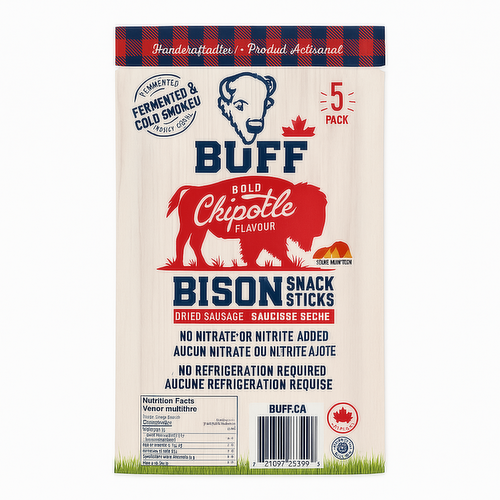 Buff - Chipotle Bison Snack Sticks, Small Pack