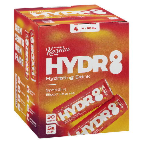 Farming Karma - Hydr8 Sparkling Blood Orange, 285mL  Cans