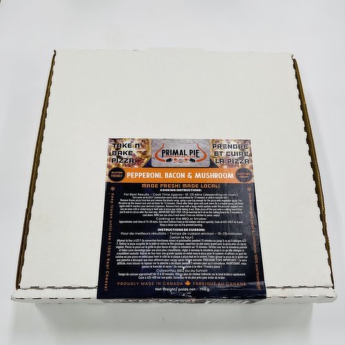 Primal Pie - Gluten Free Pepperoni Bacon Mushroom Pizza