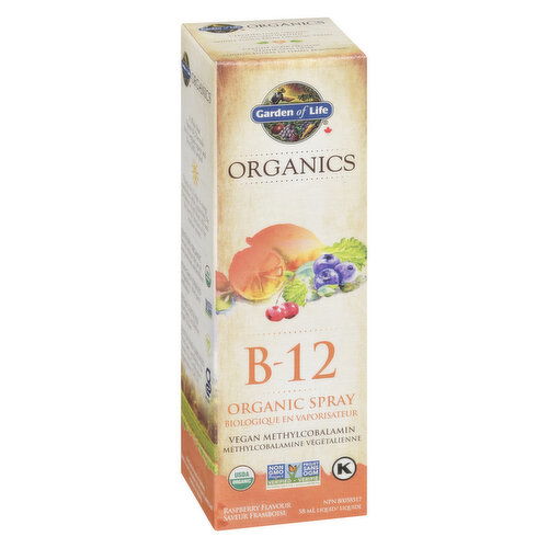 Garden of Life - Organics Vitamin B12 Spray Raspberry