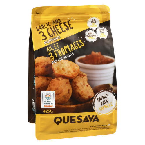 Quesava - Quesava GF Cheese Ppprs Grlc & 3 Chs