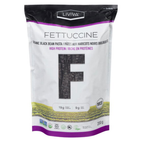 Liviva - Pasta Fettuccine Black Bean Organic