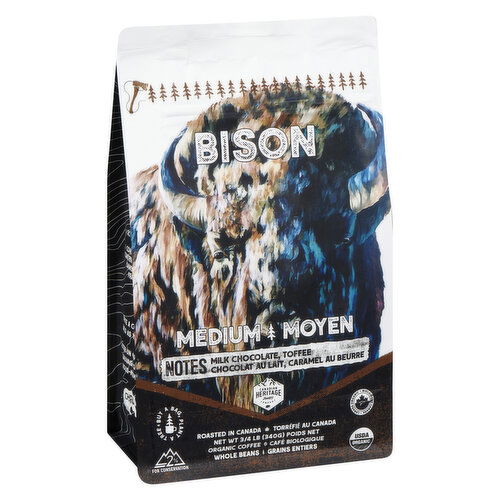 Canadian Heritage - Bison Medium Roast Whole Bean Coffee Organic