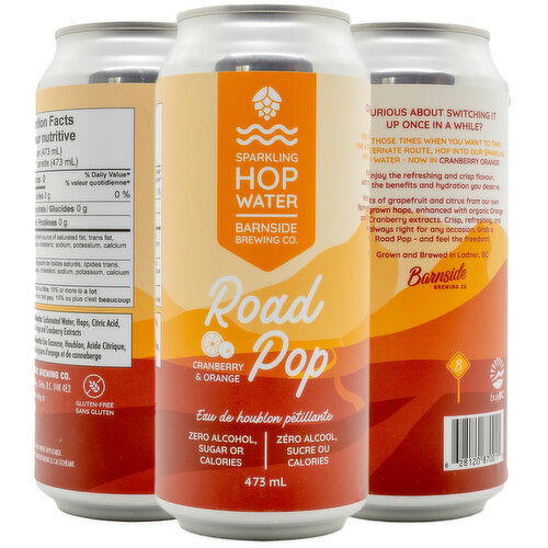 Barnside Brewing - Road Pop Sparkling Hop Water Orange