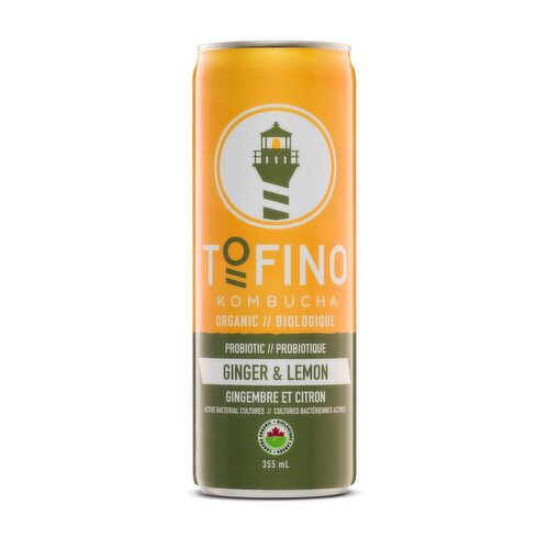 TOFINO KOMBUCHA - Organic Probiotic Kombucha, Ginger Lemon