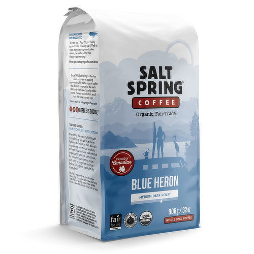 Saltspring Roasting - Blue Heron Coffee Medium Dark Roast Organic