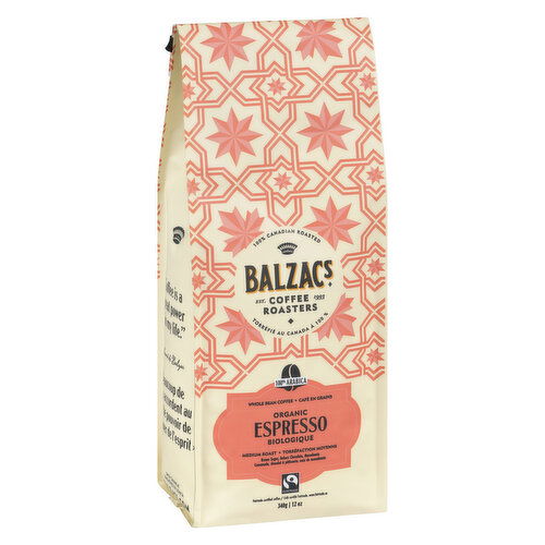 Balzac's Coffee - Organic Espresso Whole Bean Coffee