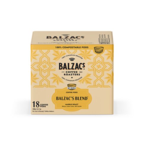Balzacs - Coffee Pods, Marble Roast Blend, 18 Pack