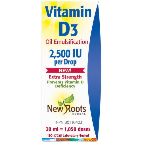 New Roots Herbal - Vitamin D3 2500 IU