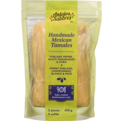 Antojos & Sabores - Handmade Mexican Tamales, Poblano Pepper White Mushrooms & Corn