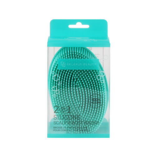 RELAXUS - Silicon 2in1 Scalp & Body Brush - Turquoise