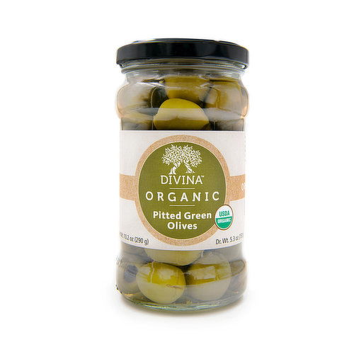 Divina - Pitted Green Olives Organic