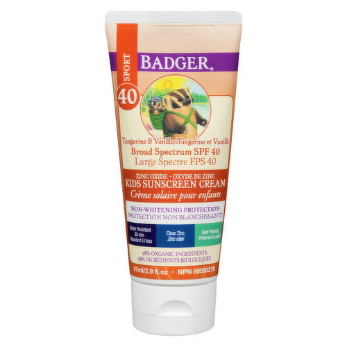 Badger - Kids Sport Sunscreen with Zinc SPF 40