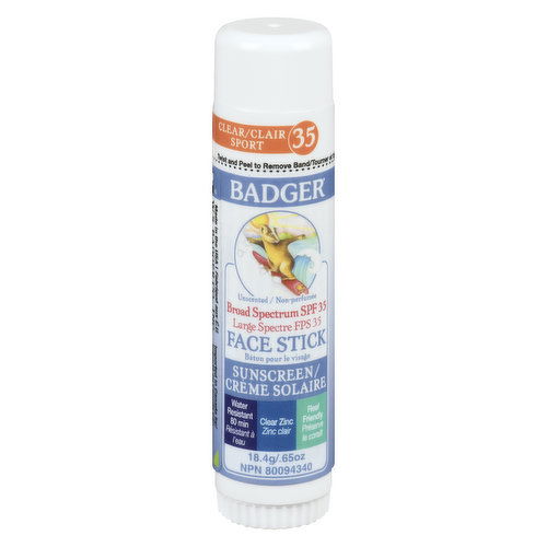 Badger - Sunscreen Clear Face Stick SPF 35