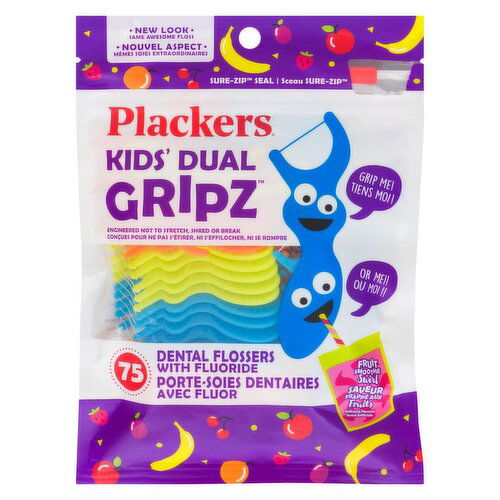 Plackers - Kids Dual Grip Fruit Smooth