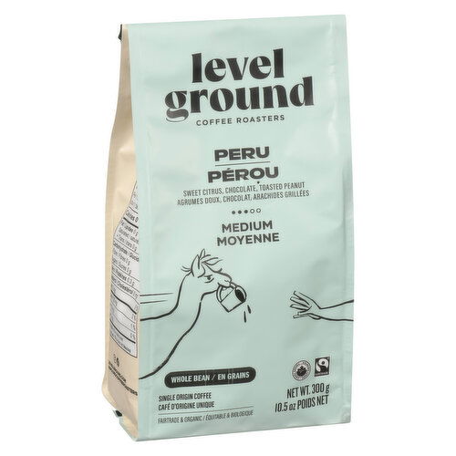 Level Ground Trading - LvlGrnd Peru Medium Whole Bean Orgnc