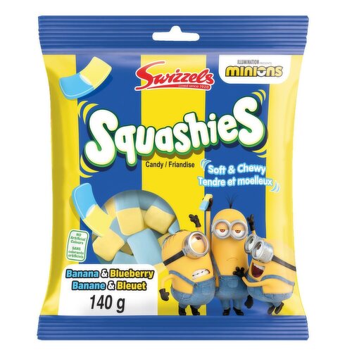 Swizzels - Minions Squashies Candy, Banana & Blueberry