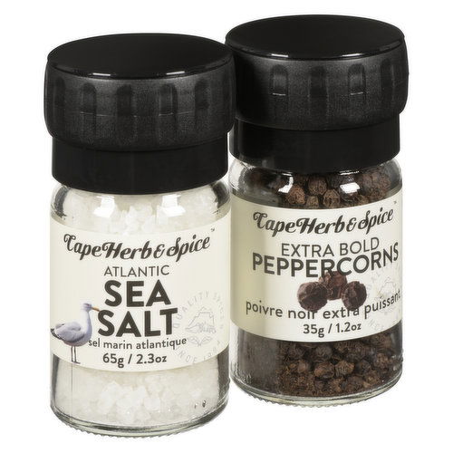 Cape Herb and Spice - Table Top Grinder Atlantic Sea Salt & Peppercorn